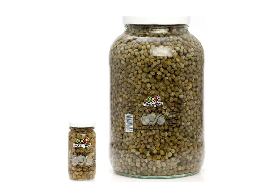 Câpres nonpareilles Luxeapers : pot de 100 g et gallon de 4,5 kg